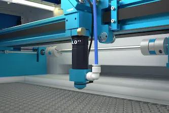 Tête NOVA de focale 4 pouces montée sur la machine
